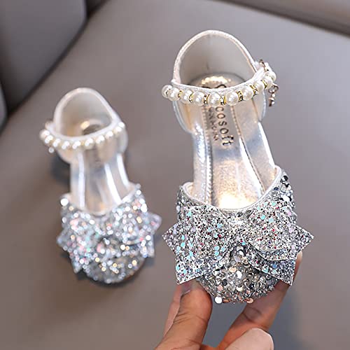 Baby Girls Pearl Glitter Dress Dance Shoes Summer Casual Ankle Princess Sandals Kids Bow Breathable Non Slip Comfy2