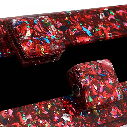 Image of Gets Acrylic Purses and Handbags for Women Multicolor Perspex Geometric Patterns Box Clutch Banquet Evening Crossbody Handbag
