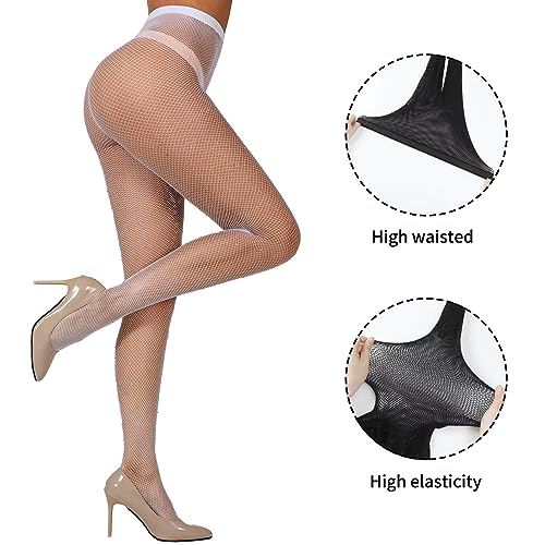 Image of Fishnet Dress for Women Lace Pantyhose Hight Waist Torn Tights Mesh Stockings Black Fishnet Tights Women's Fish Net Stockings