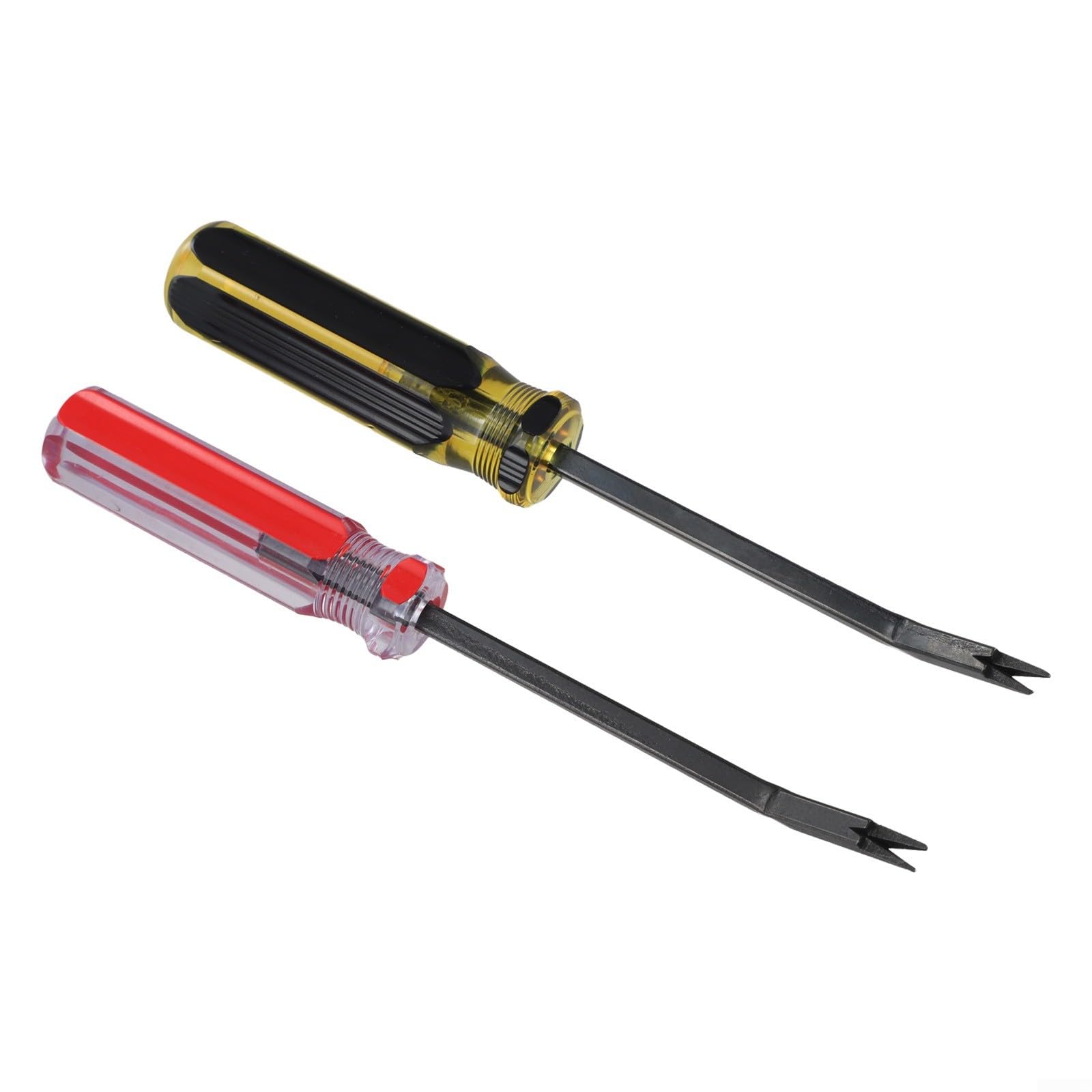 RiseNova Staple Puller, Heavy Duty Alloy Steel Staple Remover Tool 15 Degree Lever Design for Upholstery Wood Floor Photo Frame 2 Pack(Yellow and Red)