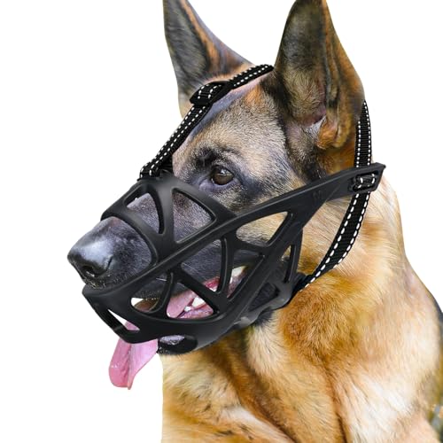 Dog Muzzle for Large Medium Dogs, Small Breathable Basket Muzzle ...