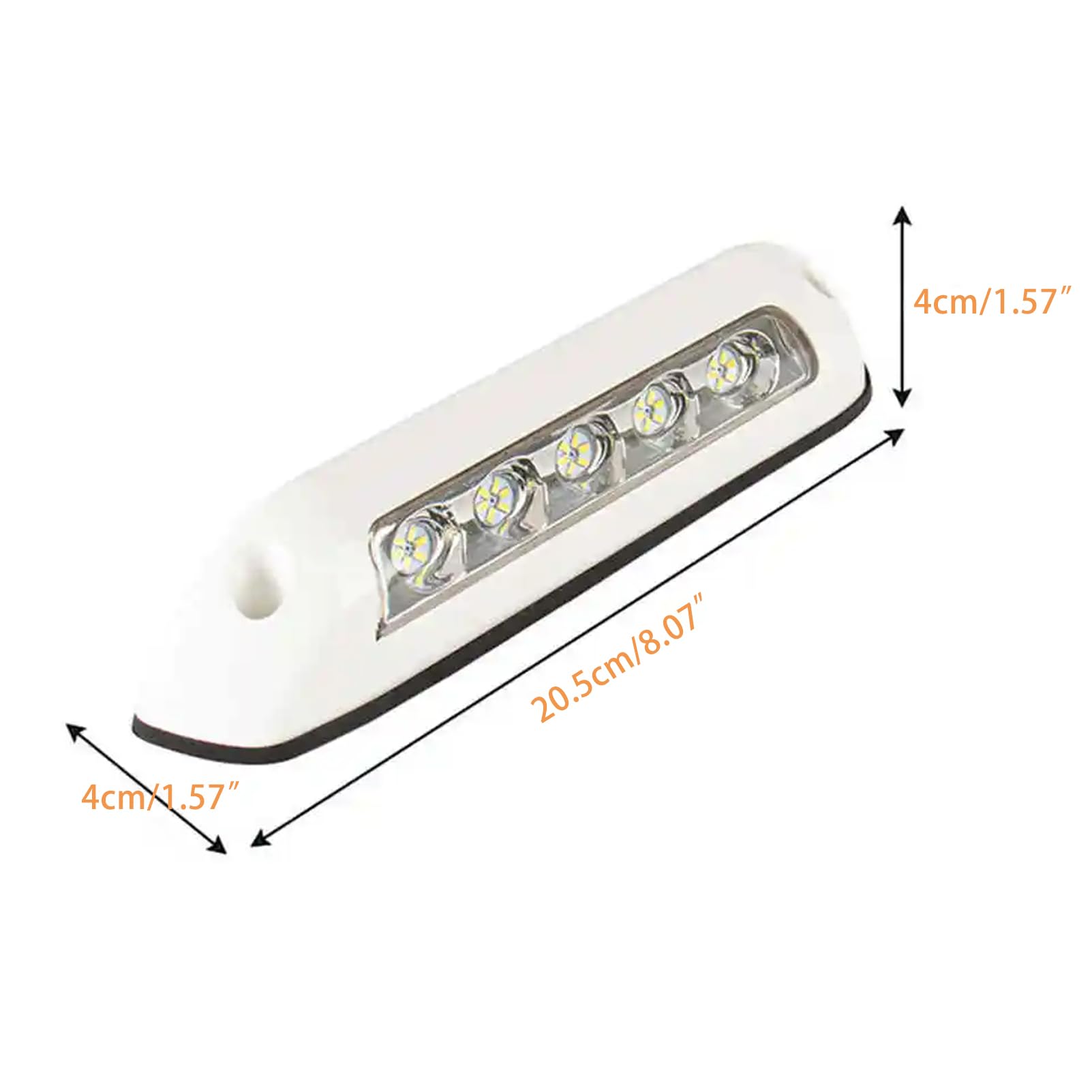 FOTN 2 sztuki świateł na werandę do kampera, 12 V, białe światło, wodoodporna markiza taśma świetlna LED, 8 W, wewnętrzne zewnętrzne lampy ścienne, kampera, kampera, morskie reflektory