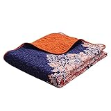 Exclusivo Mezcla Luxury Reversible 100% Cotton Rich Printed Boho Stripe Quilted Throw Blanket 50x60...