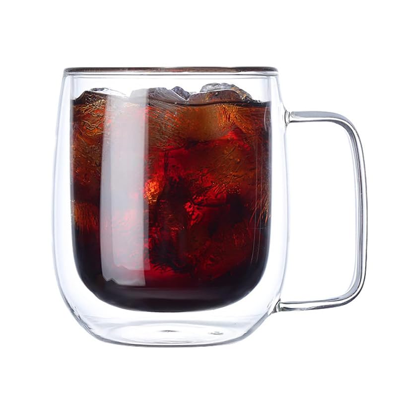 Set de 2 mugs de vidrio doble pared 11.84 oz miniatura 7
