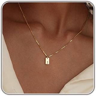 Initial Necklaces for Women 14K Gold Plated Letter Necklace Dainty Waterproof Pendant Necklace Personalized Gifts Trendy Gold Jewelry