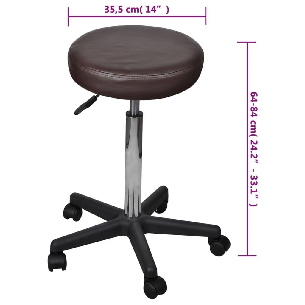 Taburete de oficina con muelle de gas y taburete regulable en altura en estilo moderno para mayor comodidad en color marrón