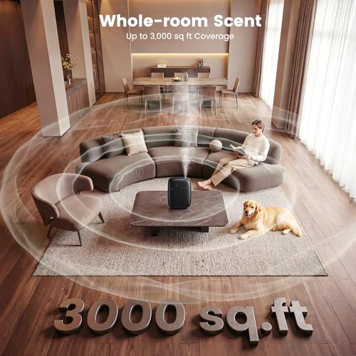 XEITIN Waterless Essential Oil Diffuser - Whole-Home Scent, Cold Air Diffuser Up to 3000sq.ft for Large Home Office Hotel Spa, Adjustable Intensity & Time, App+Panel Control, Quiet Wall Amount, 400ml — view 3