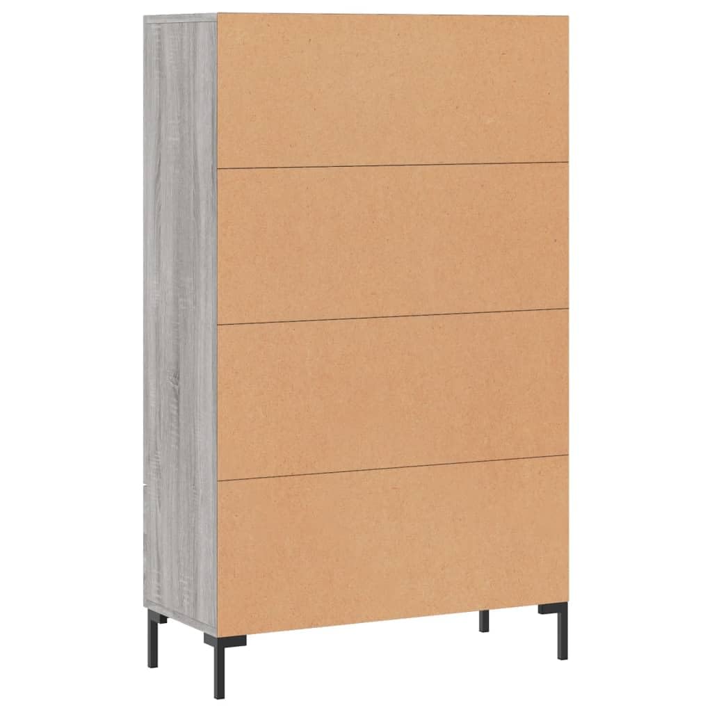 Higieniczna szafka Sonoma szara, 69,5 x 31 x 115 cm, szafka z materiału drewnopochodnego z metalowymi nogami, miejsce do przechowywania do sypialni, nowoczesny organizer