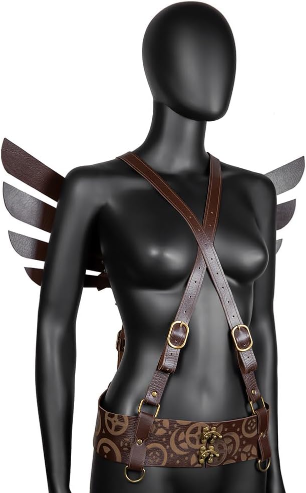 Steampunk Armor Harness – Gothic Wing Shoulder Chest Armor Cosplay Costume for Festival and Party