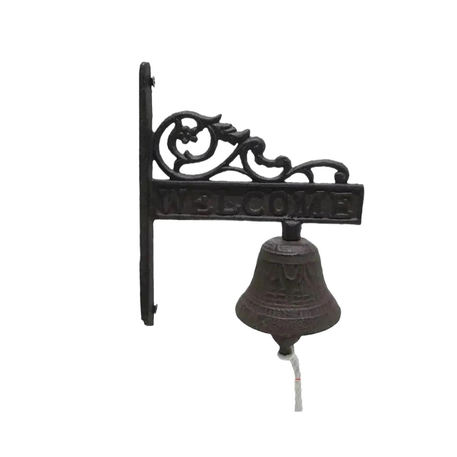 Cast Iron Bell Door Bell Rustic Wall Hanging Doorbell Vintage Outdoor Front Gate Knocker Antique Home Decoration(Pattern A)
