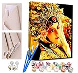 RUNPAW Peinture par numéros Kits Fille de style chinois Opéra de Pékin 011 pour Adultes et Enfants Bricolage Peinture à l'huile numérique Toile Mur Art décoration de la Maison sans Cadre