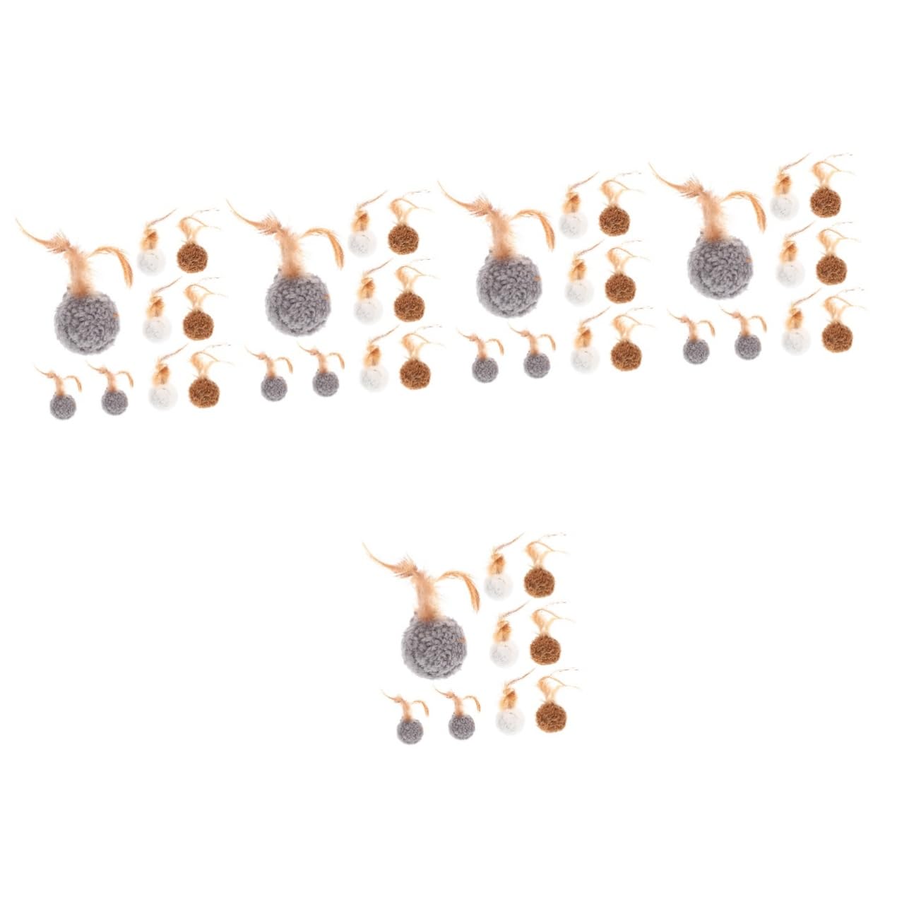 VANZACK 45pièces Boules De Jeu pour Chat Lot de Jouets avec Plumes Et Clochettes Accessoires Amusants pour Chatons Et Chats Jouets Portables pour Activité Divertissement Fait Main