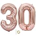 Produktbild Huture 2 Luftballons Zahl 30 Figuren Aufblasbar Helium Folienballon Große Folienmylar Ballons Riesen Roségold Ballons 40 Zoll Luftballons Zahl für Geburtstag Party Dekoration Abschlussball XXL 100cm