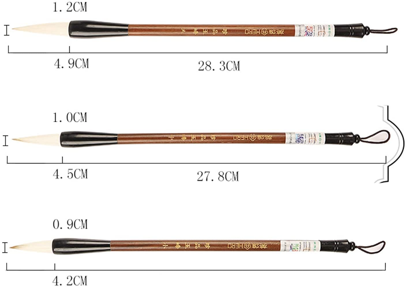 Zestaw chińskich pędzli do pisania Zestaw pędzli do chińskiej kaligrafii Kanji Japońskie pędzle Sumi Zestaw chińskich pędzli /386(Black)