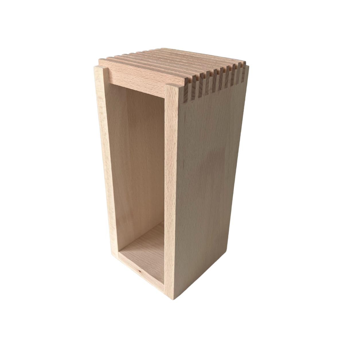 Fackelmann 56772 Bloc à couteaux de cuisine en bois, bloc pour couteaux de cuisine, bloc à couteaux bois moderne et élégant, Bois, 25,​4 x 11 x 11 cm