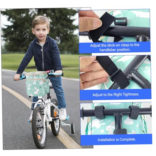 Cesta de bicicleta para niños de nailon con diseño animado de conejo 20x12x18 cm 2
