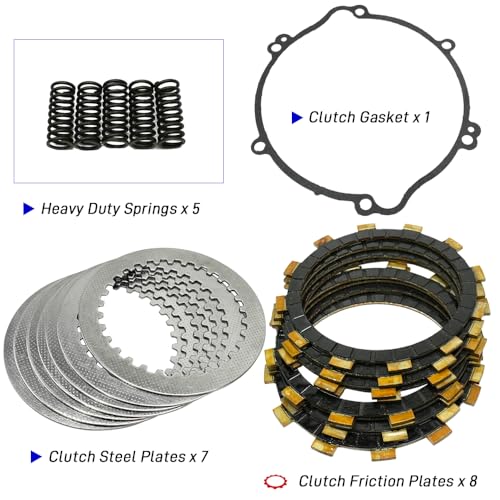 Image of Clutch Kit & Friction Steel Plates Cover Gasket Compatible with Yamaha YZ125 YZ 125 1994 1995 1996 1997-2004