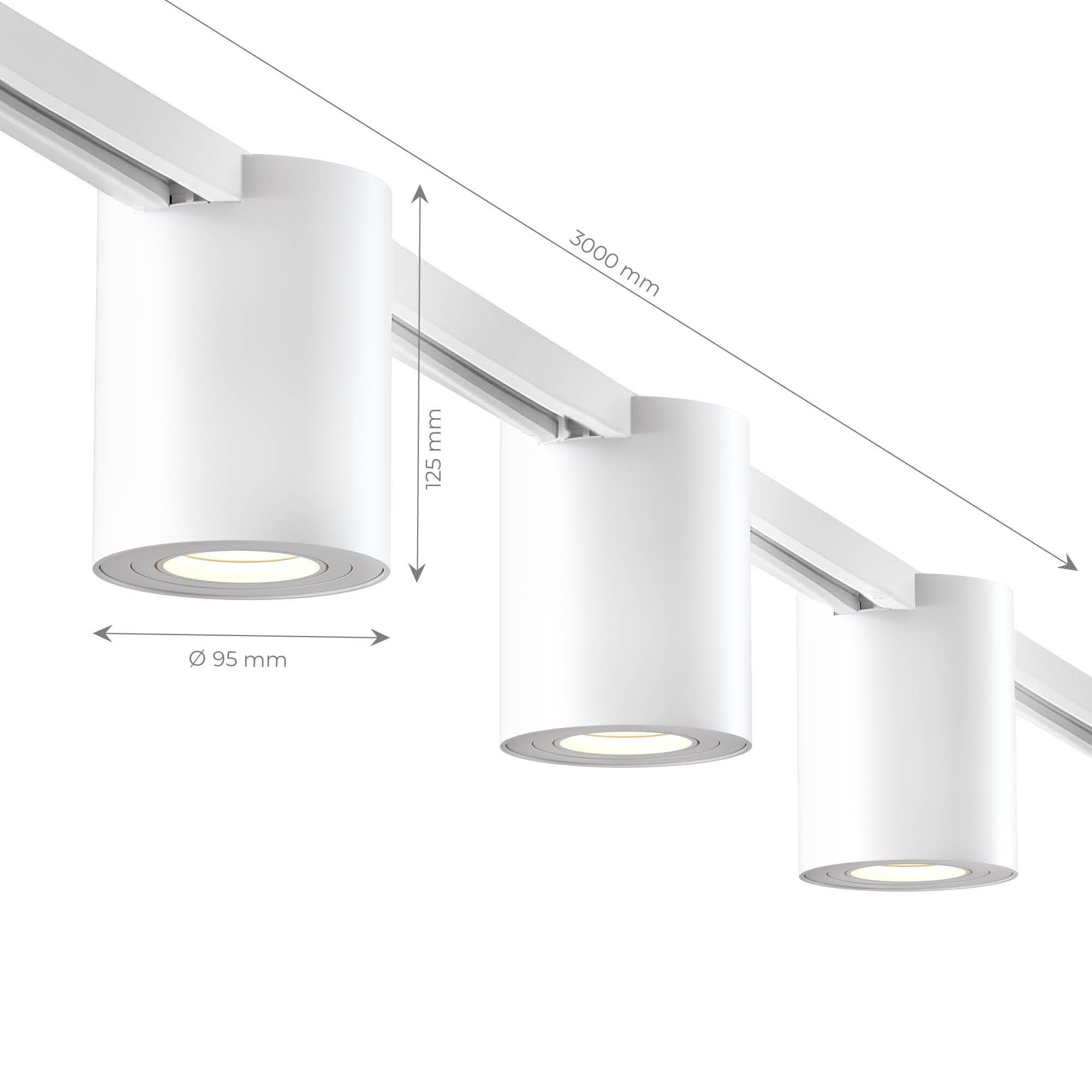 Ledvion spot rail LED 3m monophase Blanc 5 spots sans ampoule GU10