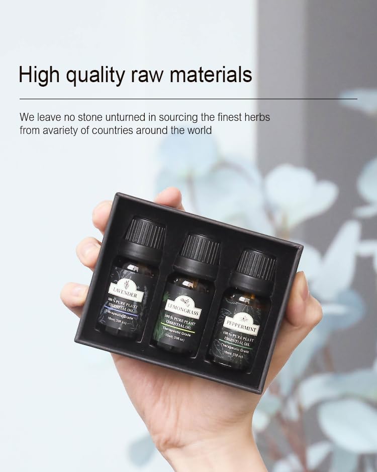 Image of DOCOSS Acrylonitrile Butadiene Styrene Essential Oil for Home Fragrance Diffuser, Humidifier| 10ml Bottle|Aroma Oil Pack of 3(Lavender, Peppermint, Lemongrass)