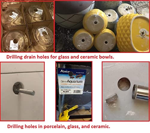 1 Inch Diamond Hole Saw 3/4 Inch Diamond Hole Saw 1/2 Inch Diamond Drill Bit 3 Pcs Set Quartz Granite Marble Ceramic Porcelain Glass Tiles Bottle Terracotta Clay Flower Pot Drain Holes 3 Pieces Set #TOP7