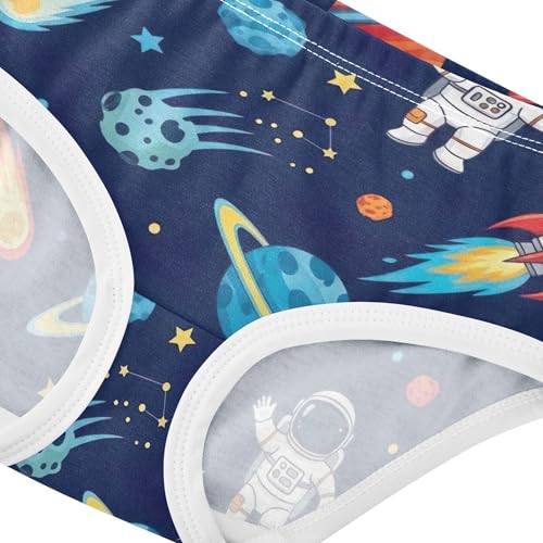Cotton Toddler Underwear Floral Cartoon White Astronauts Space Blue Little Girl Panties Designer Briefs Underpants 2t4