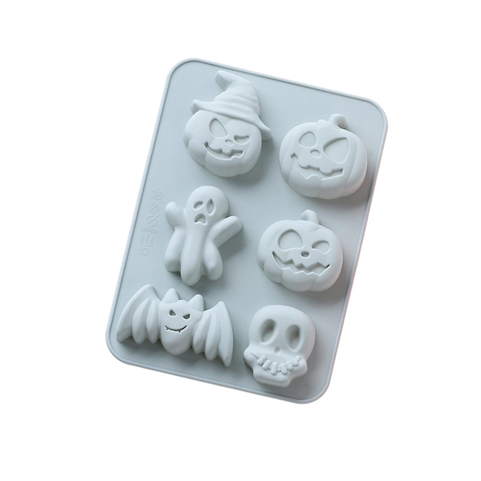 Nucelit 6 Design Halloween Silicone Dessert Molds for Creative Baking Cookie Chocolate and Festival Ice Cubes Halloween Silicone Molds for Baking