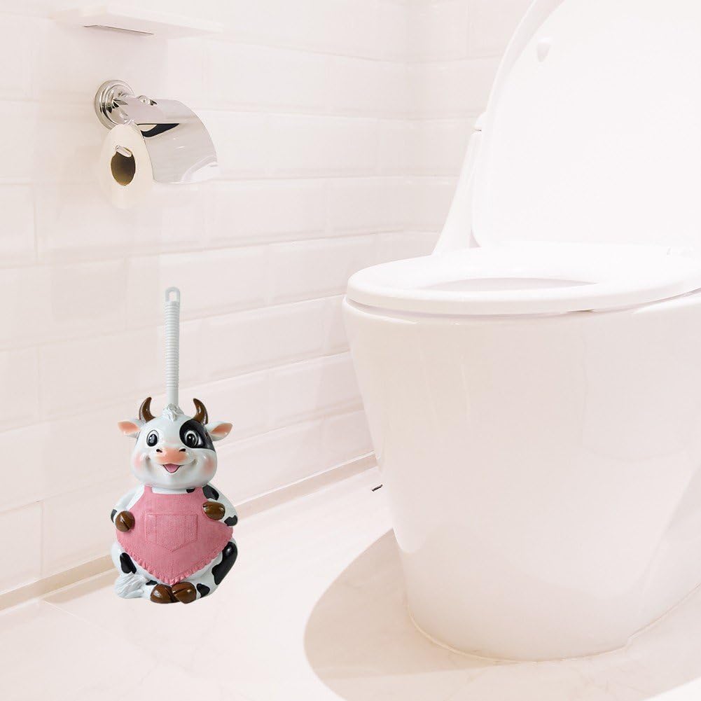Toilettenbürste Badezimmer Neuheit Toilettenbürstenhalter Cartoon Frosch Kuh AFFE Harz Toilettenwäscher Set Toilettenbürste Reinigungswerkzeug