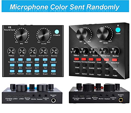 DJ Controller Mischpult Soundkarte, OMCGHOM Audio Interface Mischpulte Usb Mikrofon DJ Pult Mixer Voice Changer… - Image 5
