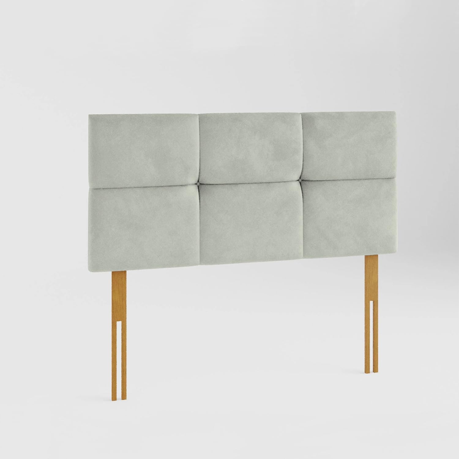 YORKSHIRE HOMEWARE Padded Lined & Buttoned Headboard | Bed Headboards in Plush Velvet Fabric | Lined Headboards for Bed Bedroom Décor Hotel Furniture (Grey, 4ft 6inch Doub)