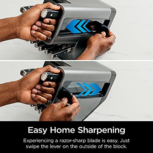 Ninja K32017 Foodi Neverdull Premium Knife System, 17 Piece Knife Block Set With Built-In Sharpener, German Stainless Steel Knives, Black #TOP4