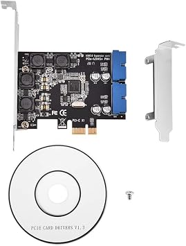 Pcie Card Adapter, PCI-E PCI-Express to Internal 2 Port 19Pin Header USB 3.0 Card Adapter with Low Profile