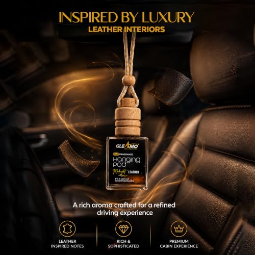 Image of Midnight Leather Car Perfume Air Freshener (Pack of 2) | Long Lasting Car Air Freshener with Rich Leather Fragrance | Premium Car Freshener | Car Fragrance for Cars, SUVs, & Hatchbacks | 20ml