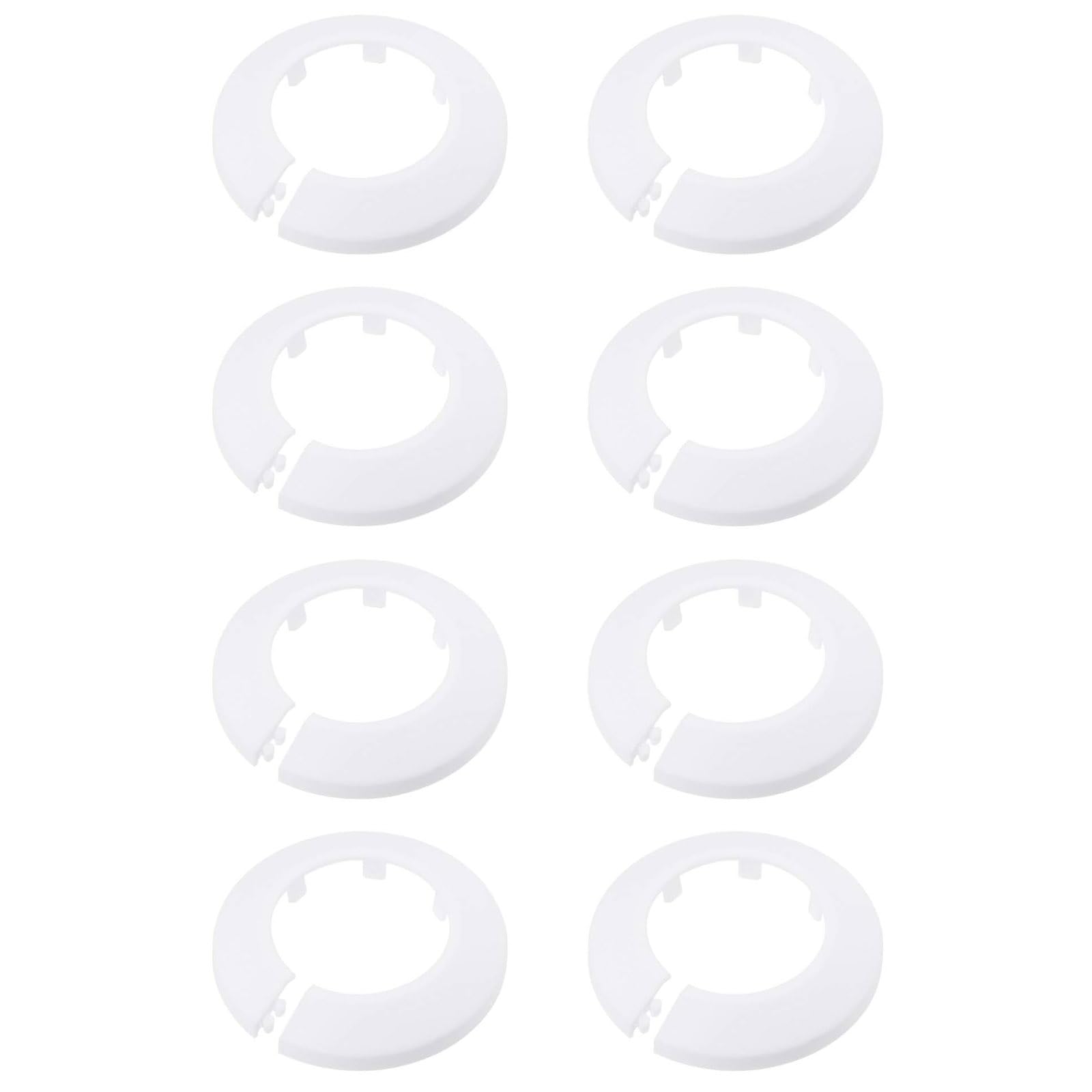 TOP-VIGOR 8pcs 51.5mm Pipe Cover Decoration, Click-in PP Plastic Escutcheon Pipe Collar for Water Pipe Drain Line