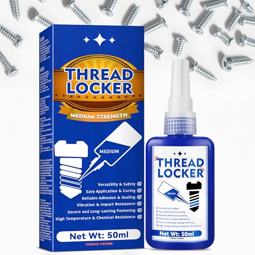 HuakChai Schraubensicherung Blau, Locktight Schraubensicherung Mittelfest, Schraubensicherungslack für Lock & Seal Befestigungselemente, Metalle, Muttern und Schrauben, 50 ml x 2