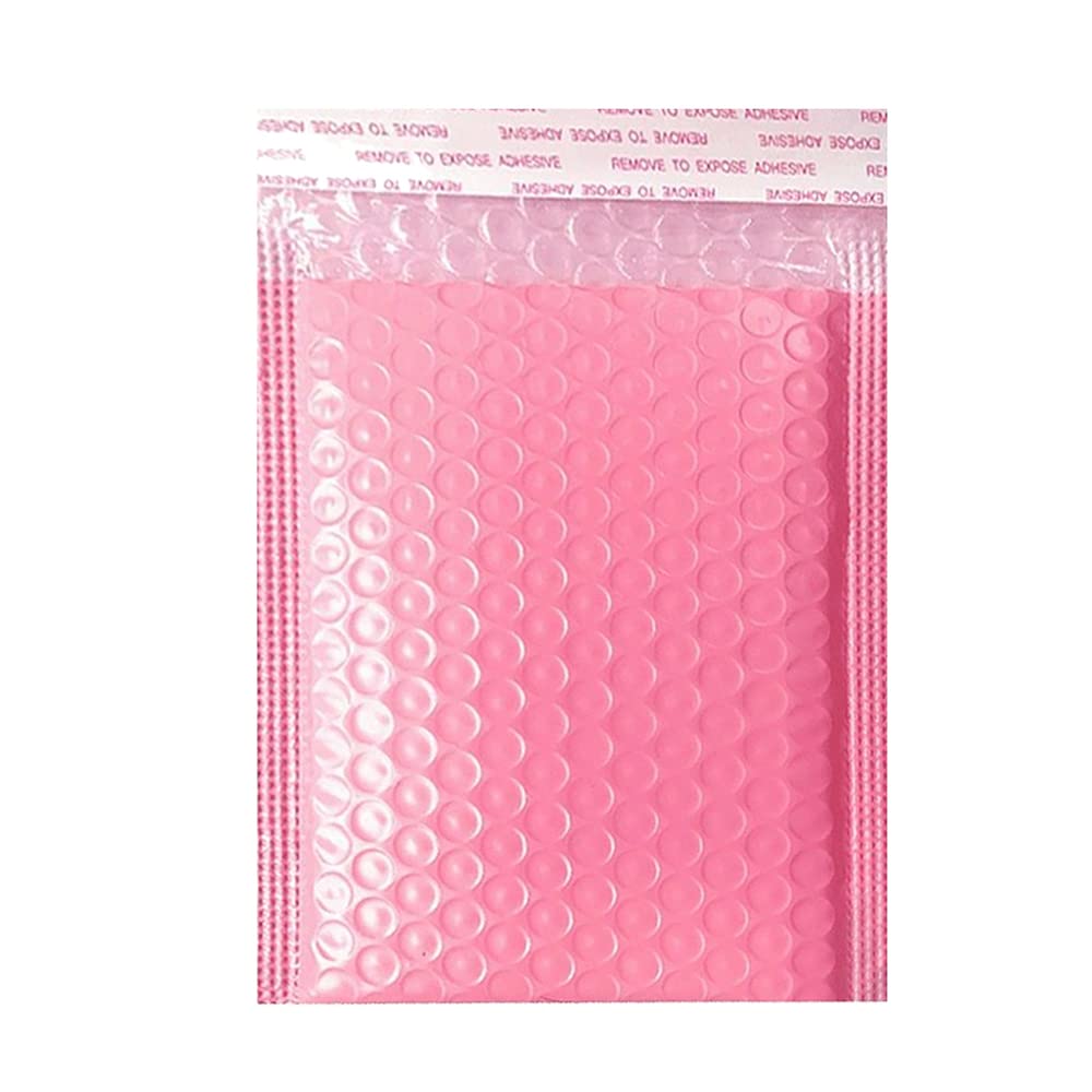 50Pcs Bubble Mailers Padded Envelopes Lined Poly Mailer Self Seal Pink 11x15cm - 11x15cm