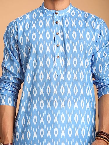 Image of VASTRAMAY Men's Cotton Blend Kurta Pyjama Set VASMK124nPANT003