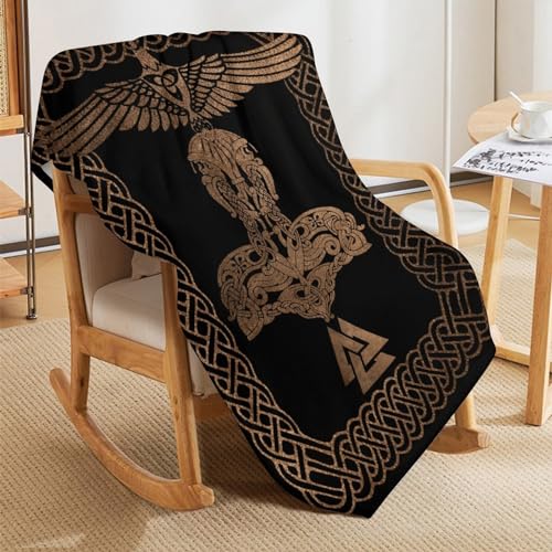 Manta vikinga mitológica de regalo original para cama y sofá 5
