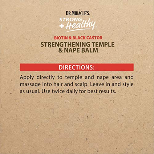 Dr. Miracle's Strong & Healthy Temple & Nape Balm. Contains Aloe Vera And Black Castor Oil For Length Retention And Growth 6Oz #TOP3