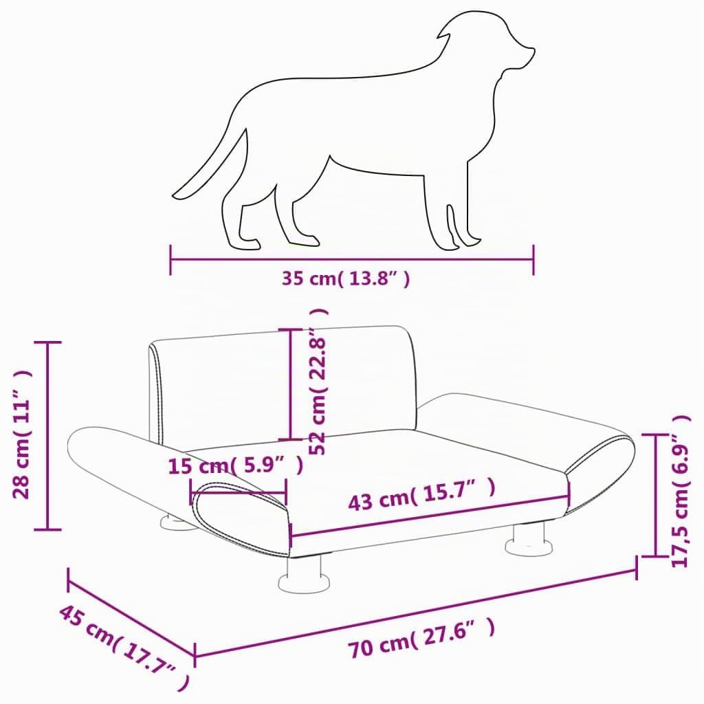 Hundebett Bequeme Haustierbett Hundecouch Welpenbett Kunstleder Haustiersofa Schlafplatz für Hunde als Auch Katzen Geeignet Wasserabweisend und Langlebig Schwarz 70x45x28 cm