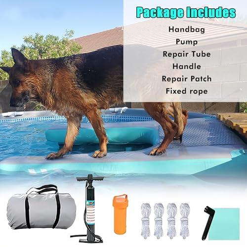 Scaletta Per Cani da Barca Rampa di uscita pieghevole per cani di piccola taglia e cuccioli di grossa taglia, rampa di sicurezza antiscivolo e gonfiabile per cani per piscina/barche/yacht(Yellow) - 7