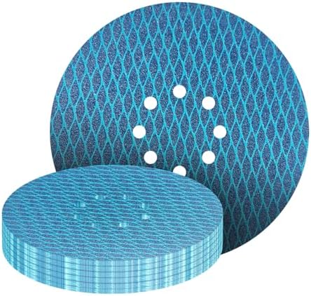 GZKTY 25Stk 225mm Klett Schleifpapier, 8-Loch Schleifscheiben, Korn 40-240 | Aluminiumoxid-Schleifpapier für Trockenbauschleifer (Schleifgiraffen) zum Schleifen im Trockenbau