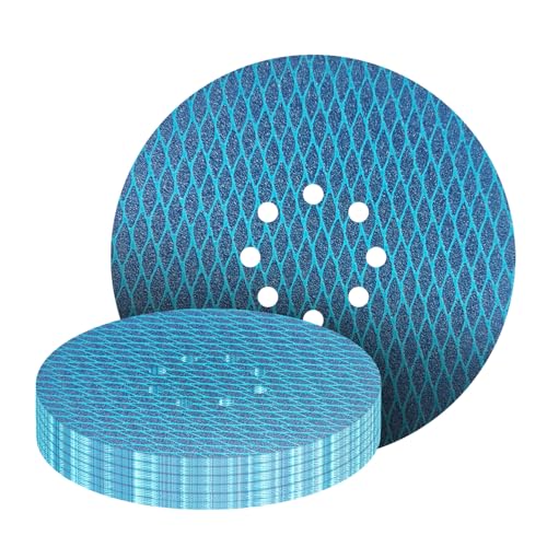 GZKTY 25 Pcs 225mm 8 Hole Sanding Disc, Hook and Loop Sander for Drywall Walls, 9 Inch Manual Electric Disc Sander, Reduced Clogging, Grits 40/60/80/120/240