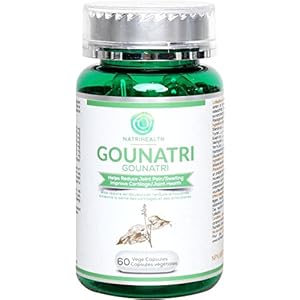 Natrihealth Gounatri – Powerful Gout Support Supplement with 5 Herbals, Hydrolized Collagen, Glucosamine | Uric Acid Cleanser, Helps Reduce Joint Pain/Swelling, 60 Veggie Capsules