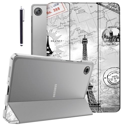 Image of Robustrion Cover for Samsung Galaxy Tab A11 Plus Cover Case 11 inch, Flip Cover Case for Samsung Galaxy Tab A11 Plus Cover /Tab A11+ Tablet Cover with Translucent Back - Eiffel