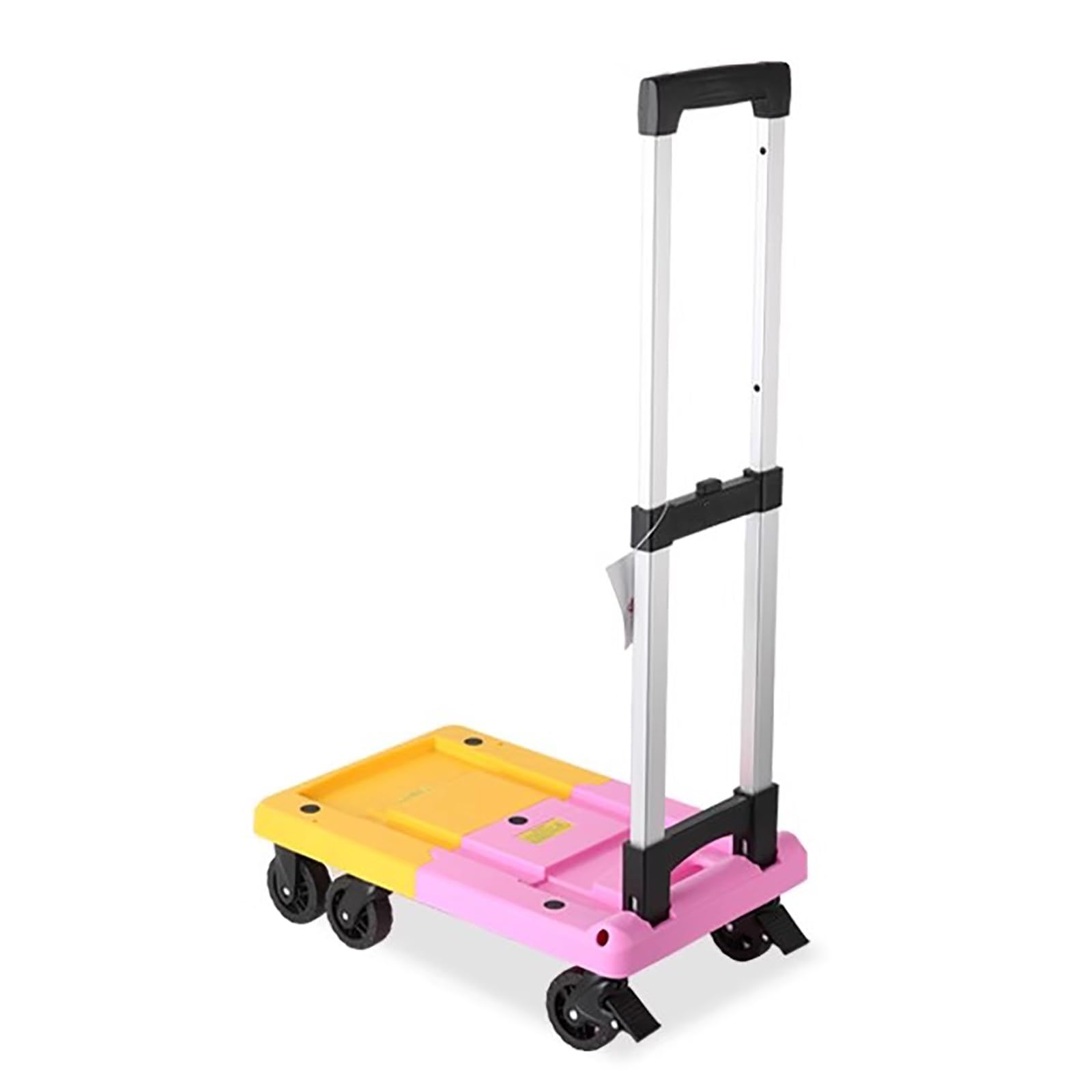 Faltbarer Handwagen mit 6 Rädern, tragbarer XL-Haushaltswagen, ausziehbare Basis für Umzug und Reisen, vielseitiger Markt- und Allzweckwagen (gelblich)
