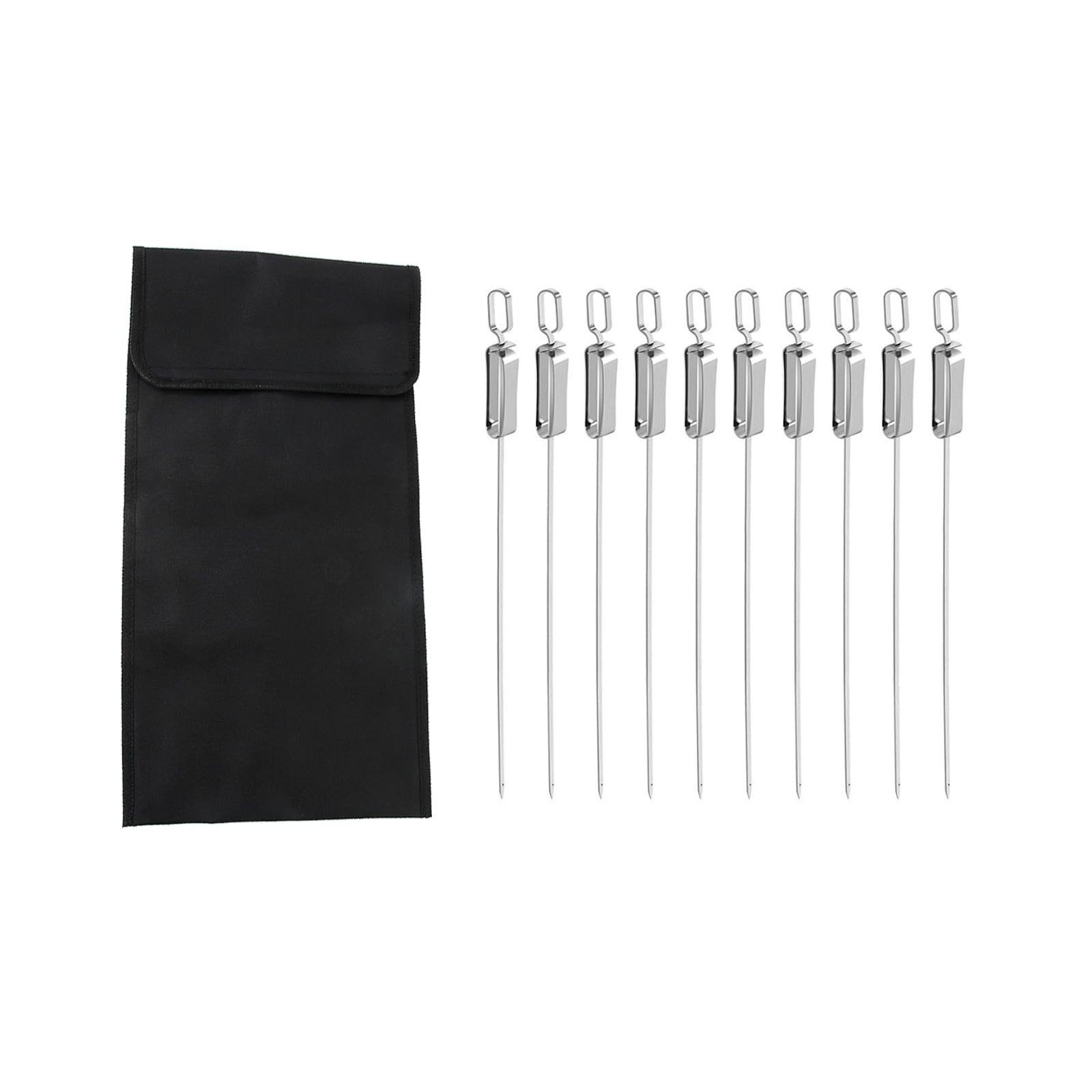 APGLSXY 10PCS Rustless Metal BBQ Skewers Long Skewer Stick Stainless Steel Texture for Grilling Meat Vegetables and Seafood Rustless BBQ Skewers