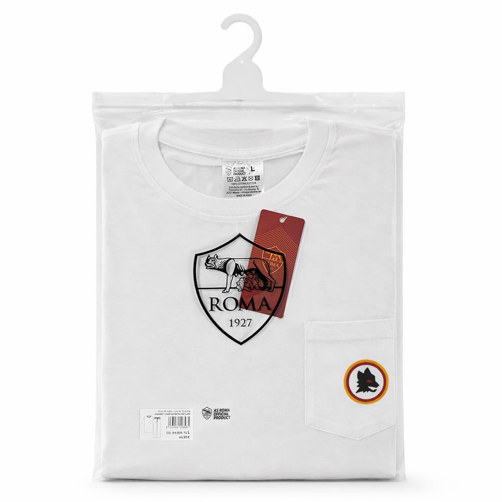 AS Roma As Roma Pigiama Tshirt & Pantalone Lupetto Set di Pigiama Unisex - Adulto (Pacco da 2)