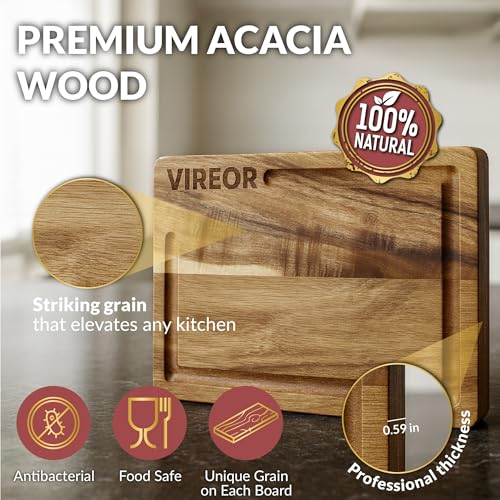 Set de tablas de cortar de madera de acacia con soporte miniatura 2