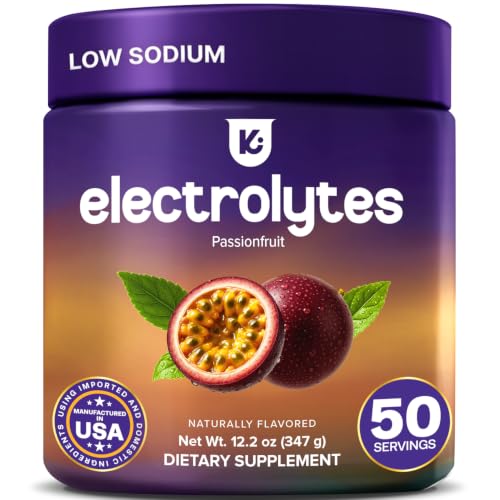 Image of Keppi Low Sodium Electrolytes Powder - High Potassium & Naturally Sweetened Sugar-Free Passionfruit 12.2oz - Clean Hydration Drink with Magnesium, Trace Minerals - No Calorie Daily Electrolyte Powder