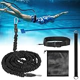 SHTALHST Schwimmgürtel Erwachsene, 2.5-7.5M Einstellbare Schwimmgurt Pool Erwachsene, Schwimmtrainer Gürtel, Schwimmwiderstand Gürtel, Schwimmhilfe für Jedes Schwimmbad Ohne Schwimmleine